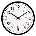 Universal 24-Hour Round Wall Clock, 12 5/8", Black 1 thumbnail image