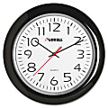 Lorell® 13-1/4" Round Quartz Wall Clock, Black