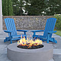 Flash Furniture Charlestown All-Weather Poly Resin Folding Adirondack Chairs, Blue, Set Of 2 Chairs 1 thumbnail image