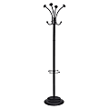 Alba Four Double Peg Coat Stand - 8 Pegs - for Coat, Clothes - Black - 1 Each 1 thumbnail image