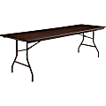Lorell® Laminate Economy Folding Table, 29"H x 96"W x 96"D, Mahogany
