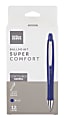 Office Depot® Brand Super Comfort Grip Retractable Ballpoint Pen, Medium Point, 1.0 mm, Blue Barrel, Blue Ink, Pack Of 12