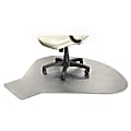 Lorell® PlushMat Medium Pile Studded Chair Mat, For L-Workstation With Lip, 60 "x 66", Clear