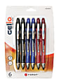 FORAY® Super Comfort Grip Retractable Gel Pens, Medium Point, 0.7 mm, Assorted Barrels, Assorted Ink Colors, Pack Of 6
