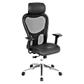 Lorell® Executive Ergonomic Bonded Leather/Mesh High-Back Chair, With Headrest, Black 1 thumbnail image