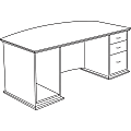 Lorell® 90000-Series Bow-Front Right-Pedestal Desk, 29"H x 72"W x 34"D, Honey Cherry