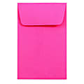 JAM Paper® Coin Envelopes, #1, Gummed Seal, Fuchsia Pink, Pack Of 25