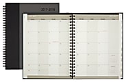 Office Depot® Brand Johnny Academic Monthly Planner, 7" x 9", Black/Gray, July 2017 to June 2018