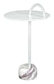 Zuo Modern Will Iron And Marble Round Side Table, 25”H x 12”W x 12”D, White