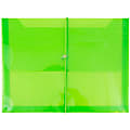 JAM Paper® Plastic Booklet Envelope, Letter-Size, 9 3/4" x 13", Bungee Closure, Lime Green 1 thumbnail image