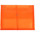 JAM Paper® Plastic Booklet Envelope, Letter-Size, 9 3/4" x 13", Bungee Closure, Orange 1 thumbnail image