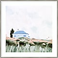 Amanti Art House on a Hill II by Emma Scarvey Wood Framed Wall Art Print, 33”H x 33”W, White