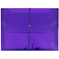 JAM Paper® Plastic Booklet Envelope, Letter-Size, 9 3/4" x 13", Elastic Band Closure, Purple