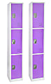 Alpine Large 3-Tier Steel Lockers, 72”H x 12”W x 12”D, Purple, Pack Of 2 Lockers 1 thumbnail image