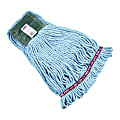 Rubbermaid Premium Web Foot Shrinkless Wet Mop, Medium 5" Headband, Blue
