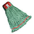 Rubbermaid Premium Web Foot Shrinkless Wet Mop, Large 5" Headband, Green
