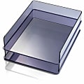 Officemate 21040 Paper Tray, Stackable, Letter Tray, Recycled , Gray, 2PK - 2 Compartment(s) - 2.80"x12.80"x 10.20" Depth - 21040 1 thumbnail image