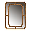 Baxton Studio Dayana Modern And Contemporary Wood Accent Wall Mirror, 48"H x 36"W x 1"D, Antique Gold