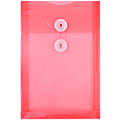 JAM Paper® Open-End Plastic Envelopes, 6 1/4" x 9 1/4", Red, Pack Of 12