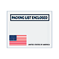 Tape Logic® Packing List Envelopes, 4 1/2" x 5 1/2", USA Flag, Pack Of 1,000