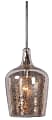 Kenroy Pi Hanging Pendant Lamp, 1-Light, 14"H, Mirror Shade, Silver Base