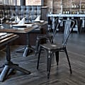Flash Furniture Commercial Distressed Stackable Chair, Black