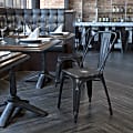 Flash Furniture Commercial Distressed Stackable Chair, Black 1 thumbnail image