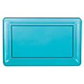 Amscan Plastic Rectangular Trays, 11" x 18", Caribbean Blue, Pack Of 4 Trays 