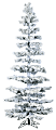 Fraser Hill Farm 7 1/2" Hillside Slim Flocked Pine Artificial Christmas Tree With Clear LED String Lighting, White/Black