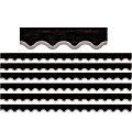 Teacher Created Resources Scalloped Border Trim, Modern Farmhouse Black/Gray, 35' Per Pack, Set Of 6 Packs 1 thumbnail image