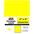 JAM Paper® Rectangular Mailing Address Labels, 354328020, 2" x 4", Neon Yellow, Pack Of 120