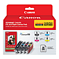 Canon® PGI-5/CLI-8/PP-201 ChromaLife 100 Black And Cyan, Magenta, Yellow Ink Cartridges And Photo Paper, Pack Of 4