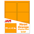 JAM Paper® Mailing Address Labels, Rectangle, 3 1/3" x 4", Neon Orange, Pack Of 120 1 thumbnail image