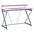 Office Star Emulator Battlestation 48"W Gaming Desk With RGB LED Lights, Purple/Carbon 1 thumbnail image