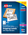 Avery® Shipping Labels With Paper Receipts, 27900, 5 1/16" x 7 5/8", White, Pack Of 100 1 thumbnail image