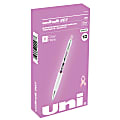 uni-ball® 207™ Pink Ribbon Retractable Fraud Prevention Gel Pens, Medium Point, 0.7 mm, Pink Barrels, Black Ink, Pack Of 12