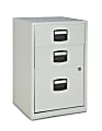 Bisley 14-13/16"D Vertical 3-Drawer Under-Desk File Cabinet, Light Gray