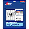 Avery® Glossy Permanent Labels With Sure Feed®, 94209-CGF10, Rectangle, 2/3" x 1-3/4", Clear, Pack Of 440