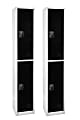 Alpine 2-Tier Steel Lockers, 72”H x 15”W x 15”D, Black, Set Of 2 Lockers 1 thumbnail image