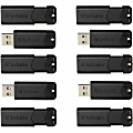 Verbatim Microban 32GB PinStripe USB 3.2 Flash Drive Business Pack - 32 GB - USB 3.2 (Gen 1) Type A - Black - Lifetime Warranty - 10 / Pack 1 thumbnail image