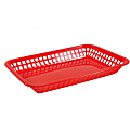 Tablecraft Rectangular Plastic Platter Baskets, 1-1/2"H x 8-1/2"W x 11-3/4"D, Red, Pack Of 12 Baskets
