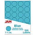 JAM Paper® Circle Label Sticker Seals, 1 2/3", Blue, Pack Of 120 1 thumbnail image