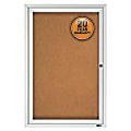 Quartet® Enclosed Outdoor 1-Door Bulletin Board, 36" x 24", Aluminum Frame With Silver Finish