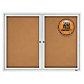 Quartet® Enclosed Outdoor 2-Door Bulletin Board, 36" x 48", Aluminum Frame With Silver Finish 1 thumbnail image