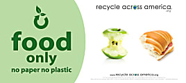 Recycle Across America Food Standardized Recycling Label, FOOD-0409, 4" x 9", Light Green