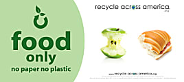 Recycle Across America Food Standardized Recycling Label, FOOD-0409, 4" x 9", Light Green 1 thumbnail image