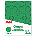 JAM Paper® Circle Label Sticker Seals, 1 2/3", Green, Pack Of 120 1 thumbnail image
