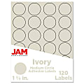 JAM Paper® Circle Label Sticker Seals, 1 2/3", Ivory, Pack Of 120 1 thumbnail image