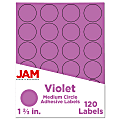 JAM Paper® Circle Label Sticker Seals, 1 2/3", Purple, Pack Of 120 1 thumbnail image