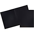 JAM Paper® Plastic 2-Pocket POP Folders, 9 1/2" x 11 1/2", Black, Pack Of 6